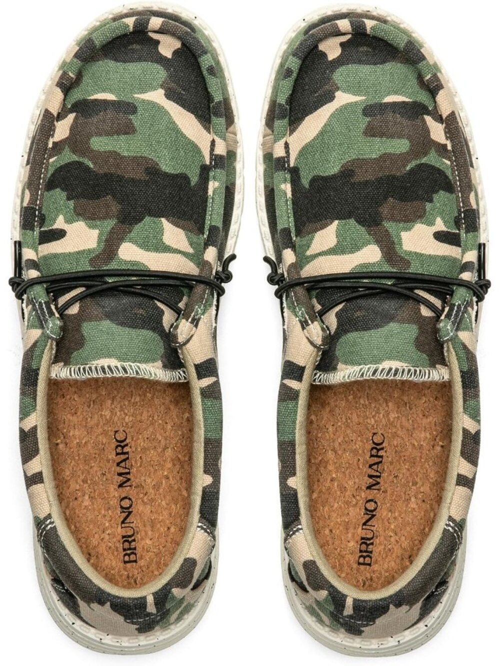 Bruno Marc Men's Camo Green Round Toe Breathable Flexible Casual Slip On Loafers - Picture 6 of 7